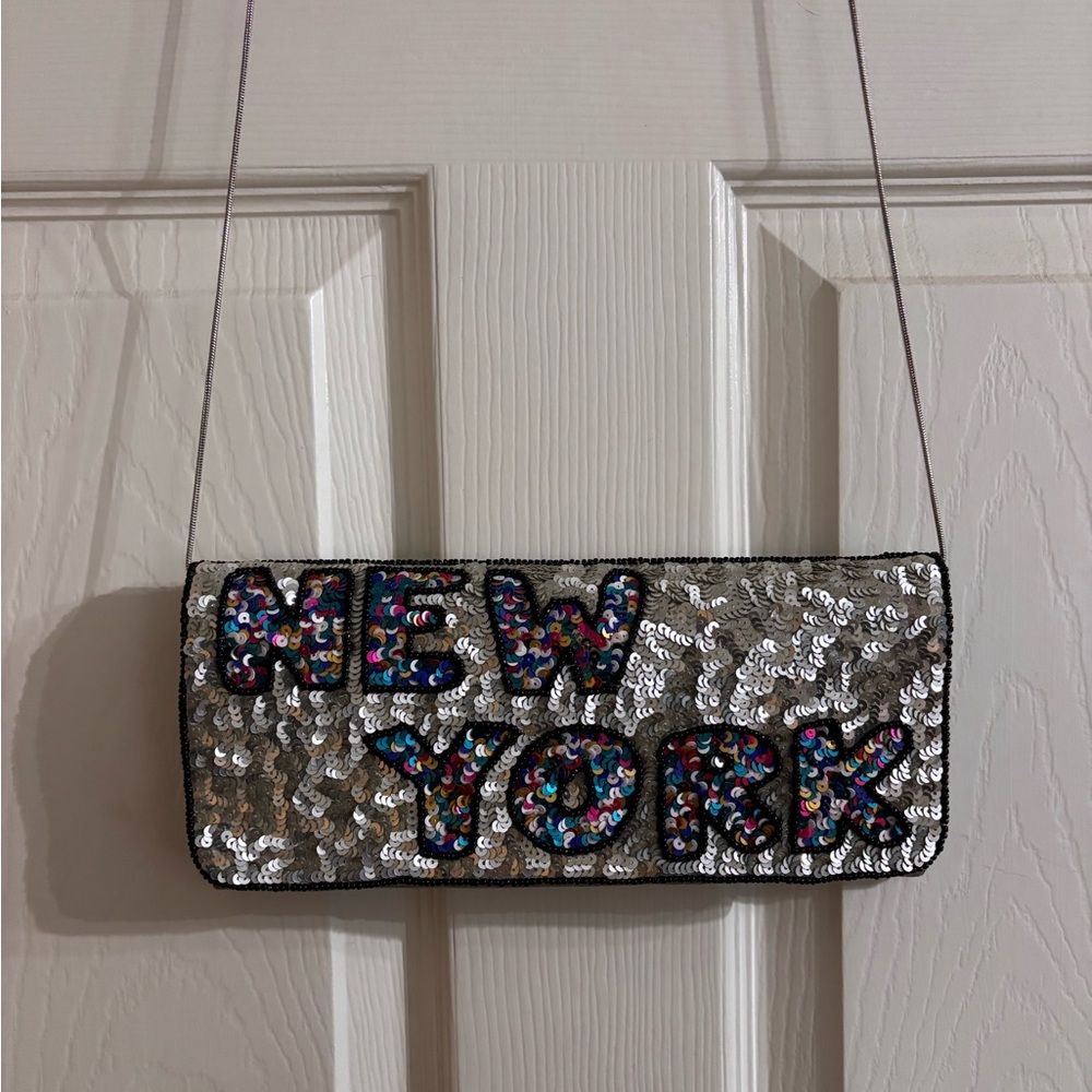 Sequin New York Clutch